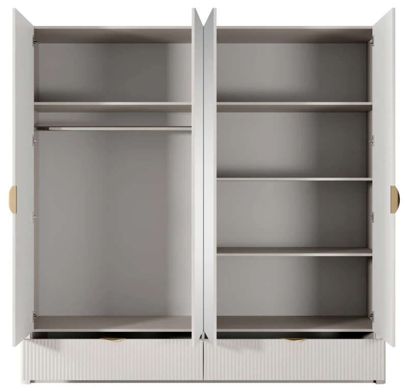 Zestaw mebli do sypialni Lante łóżko szafa komoda stoliki nocne beżowy