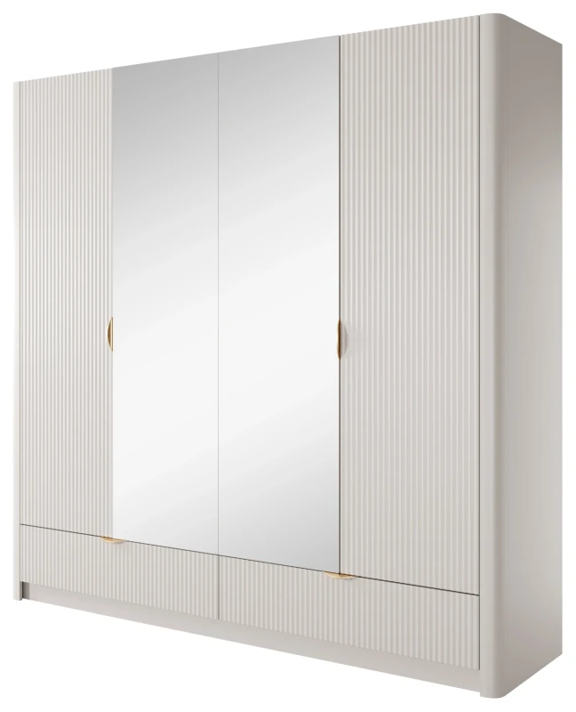 Zestaw mebli do sypialni Lante łóżko szafa komoda stoliki nocne beżowy