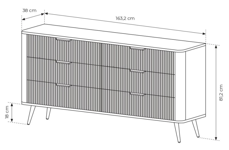 Zestaw mebli do sypialni Lante łóżko szafa komoda stoliki nocne beżowy