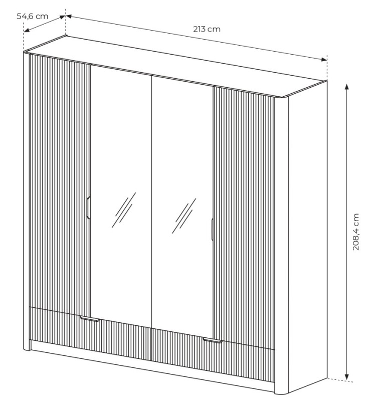 Zestaw mebli do sypialni Lante łóżko szafa komoda stoliki nocne beżowy