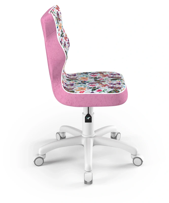 Krzesło dziecięce obrotowe do biurka Petit dla dziewczynki wzrost 119-159 cm biała podstawa kółka - Storia 31