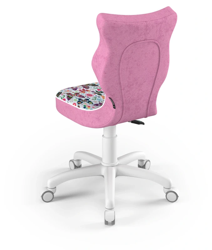 Krzesło dziecięce obrotowe do biurka Petit dla dziewczynki wzrost 119-159 cm biała podstawa kółka - Storia 31