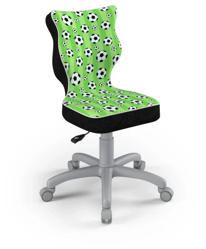 Krzesło dziecięce obrotowe do biurka Petit dla chłopca wzrost 119-159 cm szara podstawa kółka