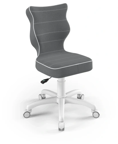 Krzesło dziecięce obrotowe do biurka Petit wzrost 119-159 cm biała podstawa kółka