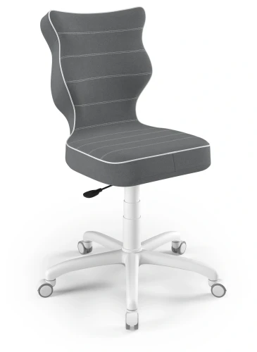 Krzesło młodzieżowe obrotowe do biurka Petit wzrost 146-188 cm biała podstawa kółka