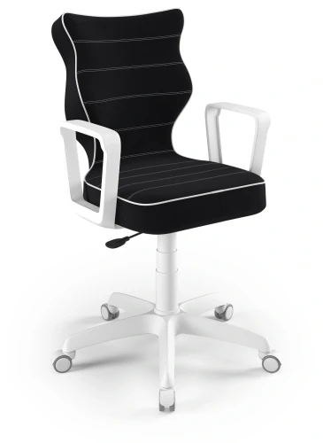 Krzesło młodzieżowe obrotowe do biurka Norm wzrost 146-188 cm biała podstawa kółka