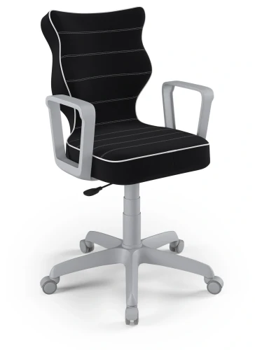 Krzesło młodzieżowe obrotowe do biurka Norm wzrost 146-188 cm szara podstawa kółka