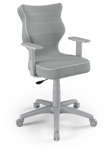 Krzesło młodzieżowe obrotowe do biurka Duo wzrost 146-188 cm szara podstawa kółka