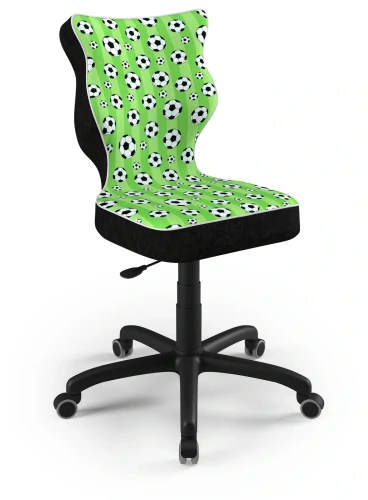 Krzesło młodzieżowe obrotowe do biurka Petit dla chłopca wzrost 146-188 cm czarna podstawa kółka