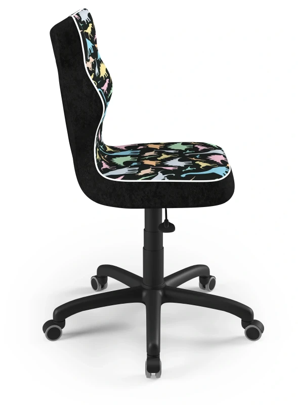 Krzesło młodzieżowe obrotowe do biurka Petit dla dziewczynki wzrost 146-188 cm czarna podstawa kółka - Storia 30