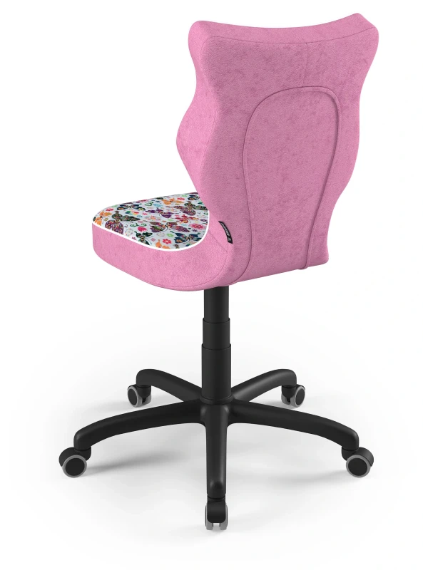 Krzesło młodzieżowe obrotowe do biurka Petit dla dziewczynki wzrost 146-188 cm czarna podstawa kółka - Storia 31