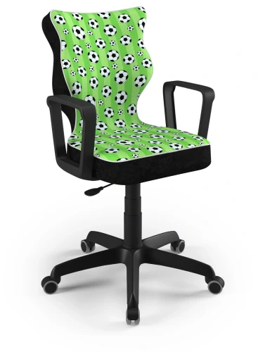 Krzesło młodzieżowe obrotowe do biurka Norm dla chłopca wzrost 146-188 cm czarna podstawa kółka