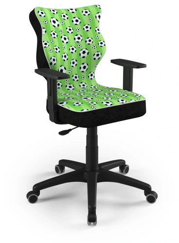 Krzesło młodzieżowe obrotowe do biurka Duo dla chłopca wzrost 146-188 cm czarna podstawa kółka