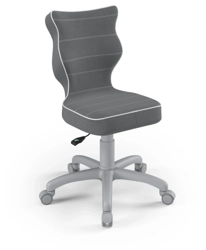 Krzesło dziecięce obrotowe do biurka Petit wzrost 119-159 cm szara podstawa kółka