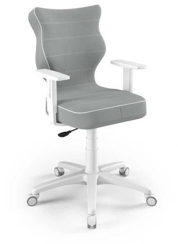 Krzesło młodzieżowe obrotowe do biurka Duo wzrost 146-188 cm biała podstawa kółka