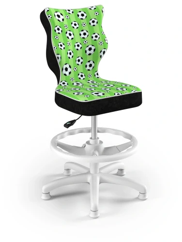 Krzesło dziecięce obrotowe do biurka Petit dla chłopca wzrost 119-159 cm biała podstawa stopki z podnóżkiem