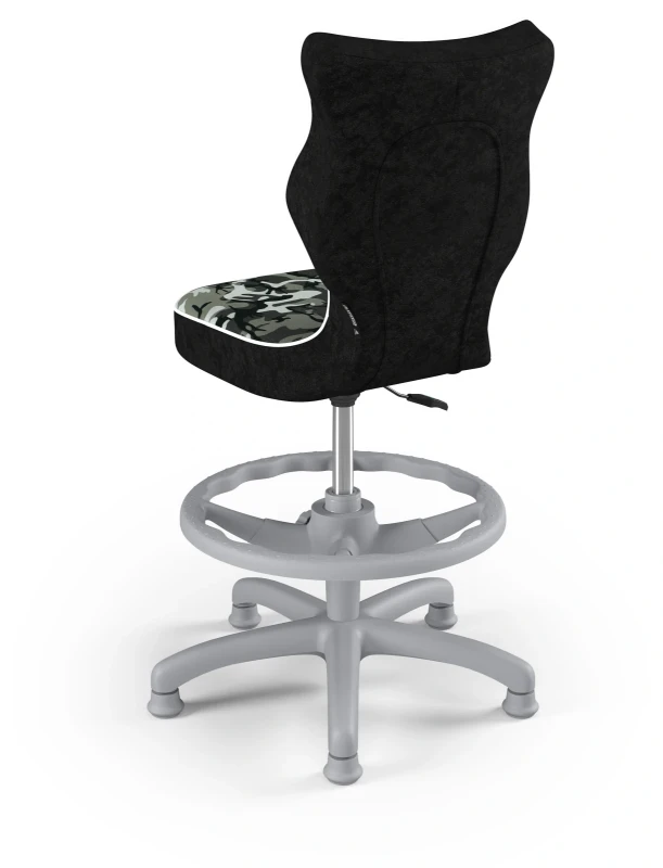 Krzesło dziecięce obrotowe do biurka Petit dla chłopca wzrost 119-159 cm szara podstawa stopki z podnóżkiem - Storia 33