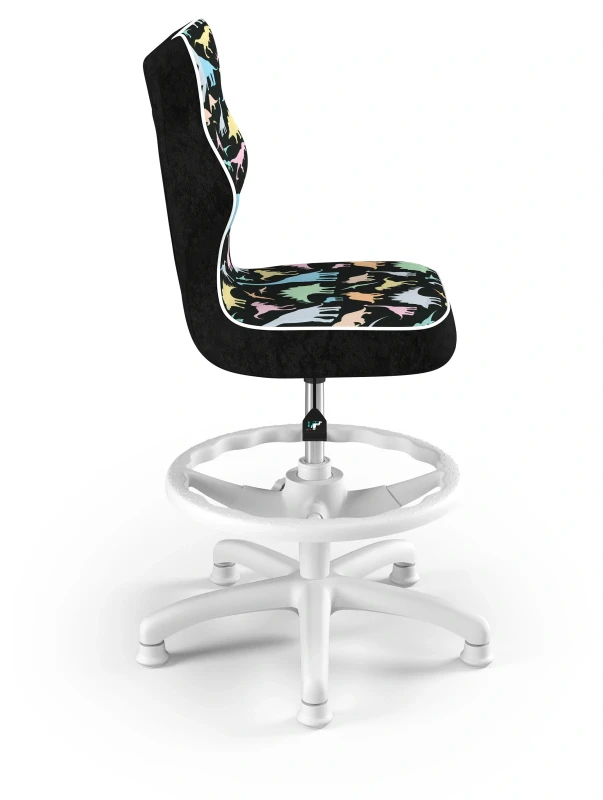 Krzesło dziecięce obrotowe do biurka Petit dla dziewczynki wzrost 119-159 cm biała podstawa stopki z podnóżkiem - Storia 30