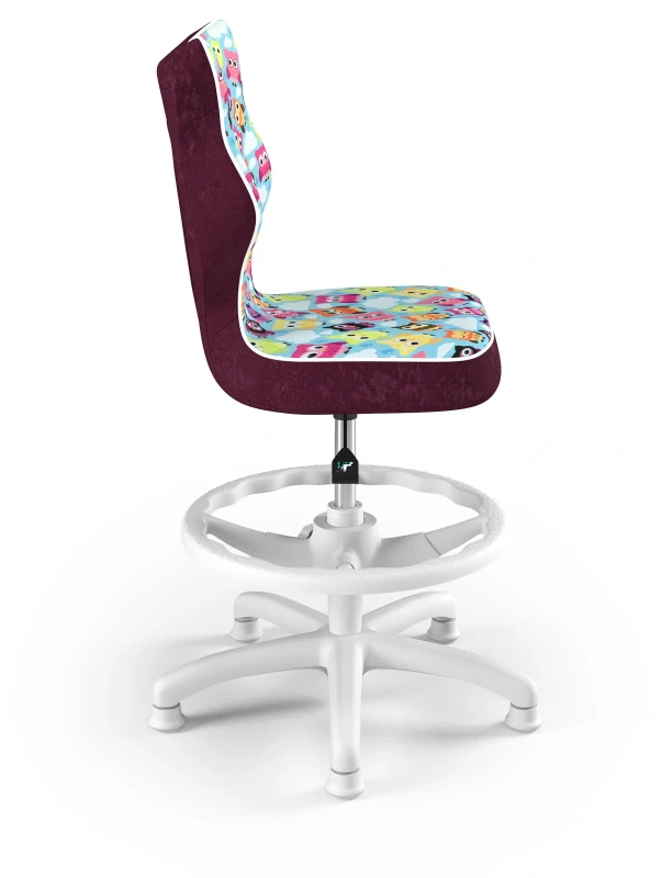 Krzesło dziecięce obrotowe do biurka Petit dla dziewczynki wzrost 119-159 cm biała podstawa stopki z podnóżkiem - Storia 32