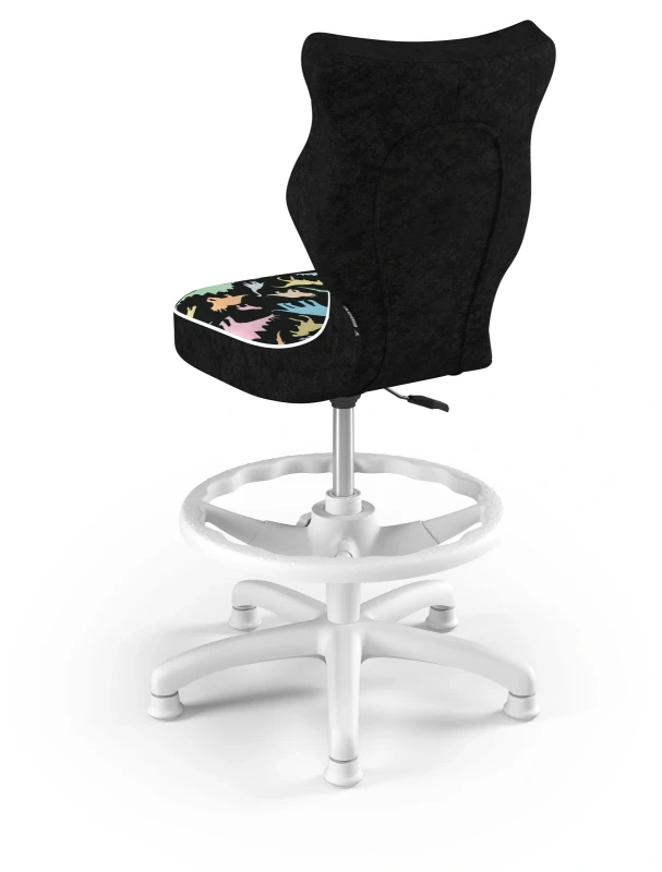 Krzesło dziecięce obrotowe do biurka Petit dla dziewczynki wzrost 119-159 cm biała podstawa stopki z podnóżkiem - Storia 30