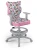 Krzesło młodzieżowe obrotowe do biurka Duo dla dziewczynki wzrost 146-188 cm szara podstawa kółka z podnóżkiem - Storia 31