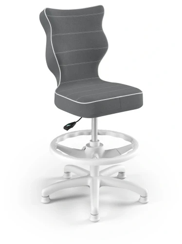 Krzesło dziecięce obrotowe do biurka Petit wzrost 119-159 cm biała podstawa stopki z podnóżkiem