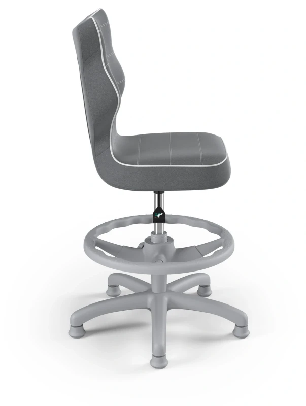 Krzesło dziecięce obrotowe do biurka Petit wzrost 119-159 cm szara podstawa stopki z podnóżkiem - Jasmine 33