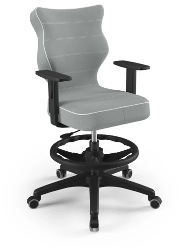 Krzesło młodzieżowe obrotowe do biurka Duo wzrost 146-188 cm czarna podstawa kółka z podnóżkiem