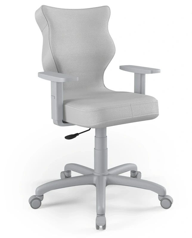 Krzesło biurowe obrotowe do biurka Arco wzrost 159-188 cm szara podstawa kółka - Vega 3