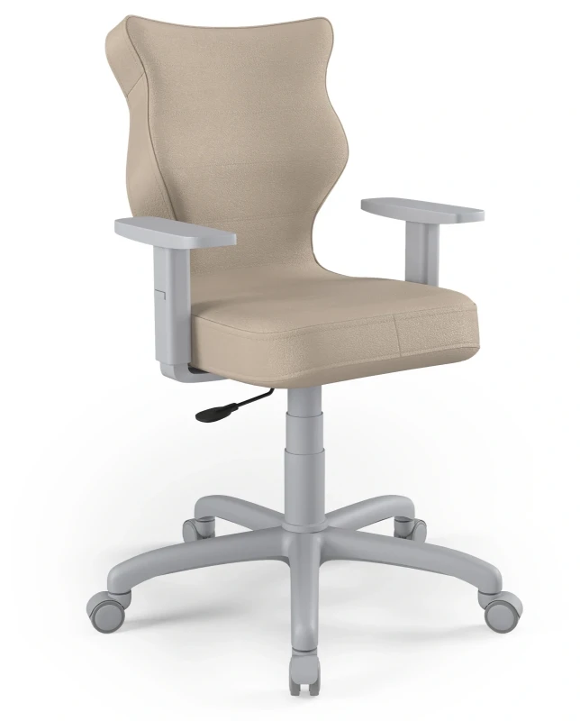 Krzesło biurowe obrotowe do biurka Arco wzrost 159-188 cm szara podstawa kółka - Vega 26