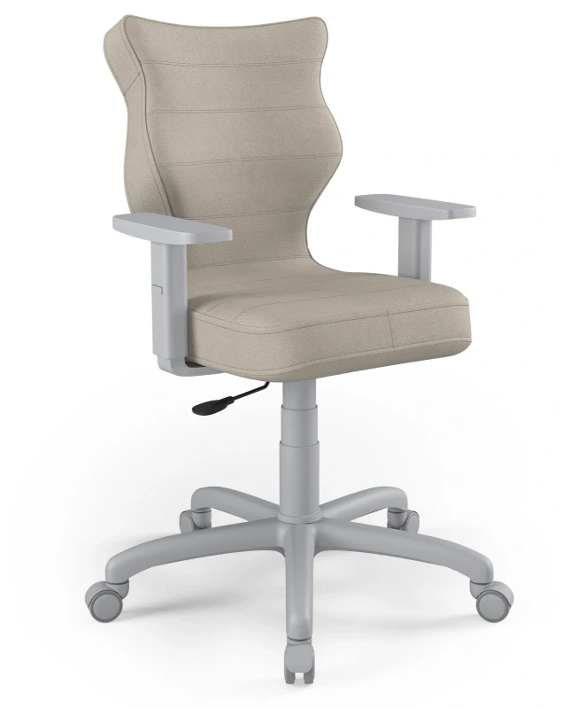 Krzesło biurowe obrotowe do biurka Arco wzrost 159-188 cm szara podstawa kółka - Solar 26