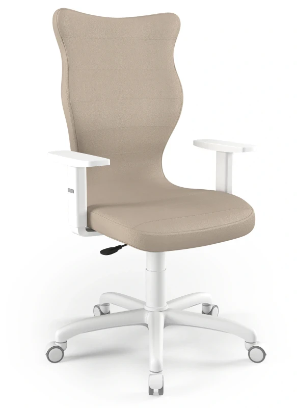 Krzesło biurowe obrotowe do biurka Arco wzrost powyżej 188 cm biała podstawa kółka - Vega 26