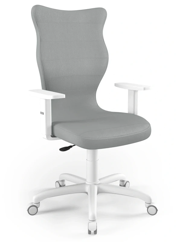 Krzesło biurowe obrotowe do biurka Arco wzrost powyżej 188 cm biała podstawa kółka - Vega 33