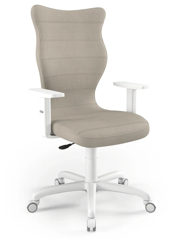 Krzesło biurowe obrotowe do biurka Arco wzrost powyżej 188 cm biała podstawa kółka - Solar 26