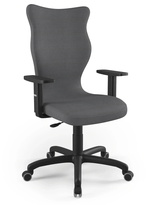 Krzesło biurowe obrotowe do biurka Arco wzrost powyżej 188 cm czarna podstawa kółka - Solar 33