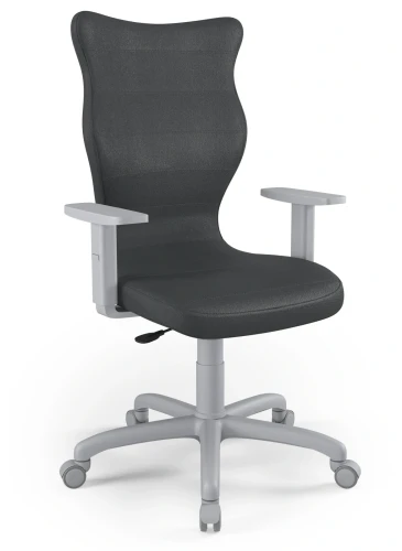 Krzesło biurowe obrotowe do biurka Arco wzrost powyżej 188 cm szara podstawa kółka