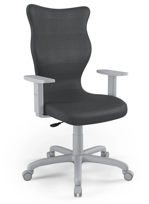Krzesło biurowe obrotowe do biurka Arco wzrost powyżej 188 cm szara podstawa kółka - Vega 17