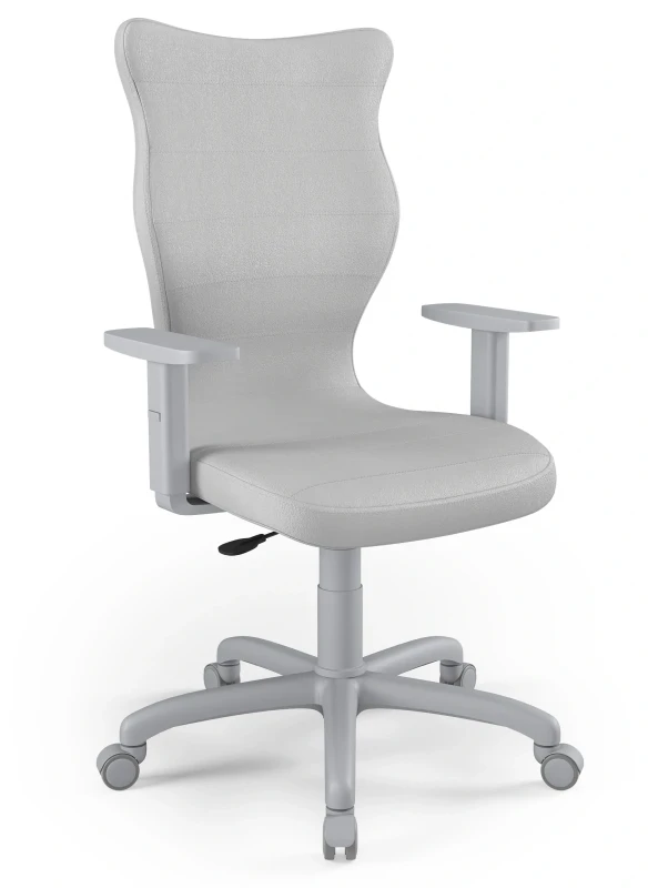 Krzesło biurowe obrotowe do biurka Arco wzrost powyżej 188 cm szara podstawa kółka - Vega 3