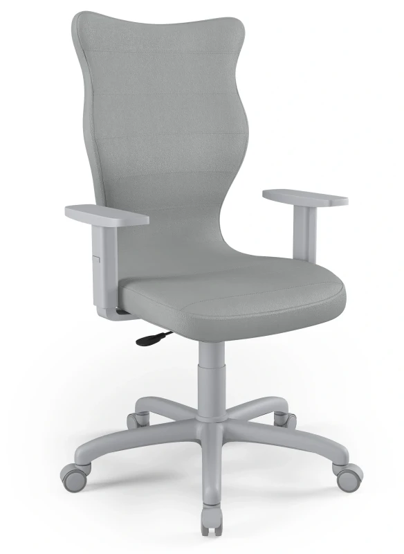 Krzesło biurowe obrotowe do biurka Arco wzrost powyżej 188 cm szara podstawa kółka - Vega 33