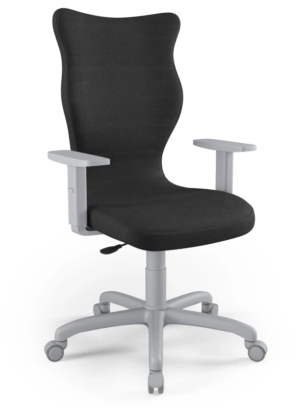 Krzesło biurowe obrotowe do biurka Arco wzrost powyżej 188 cm szara podstawa kółka - Solar 1