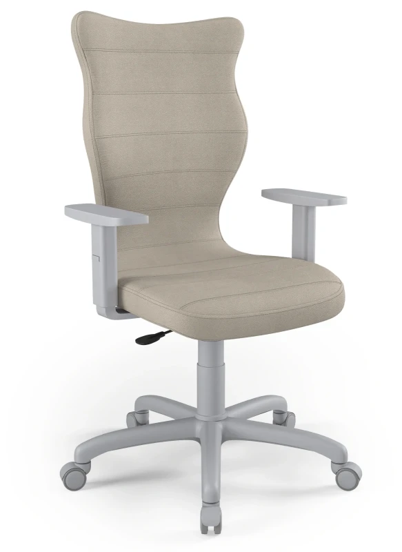 Krzesło biurowe obrotowe do biurka Arco wzrost powyżej 188 cm szara podstawa kółka - Solar 26