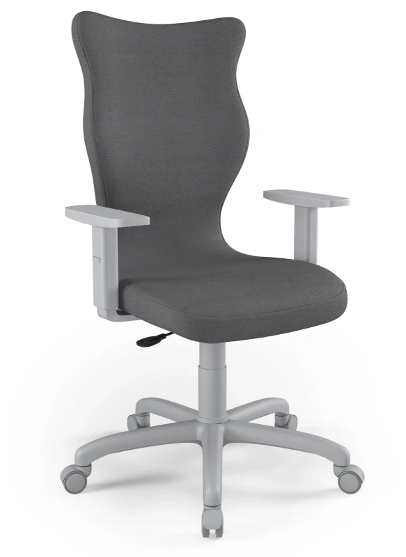 Krzesło biurowe obrotowe do biurka Arco wzrost powyżej 188 cm szara podstawa kółka - Solar 33