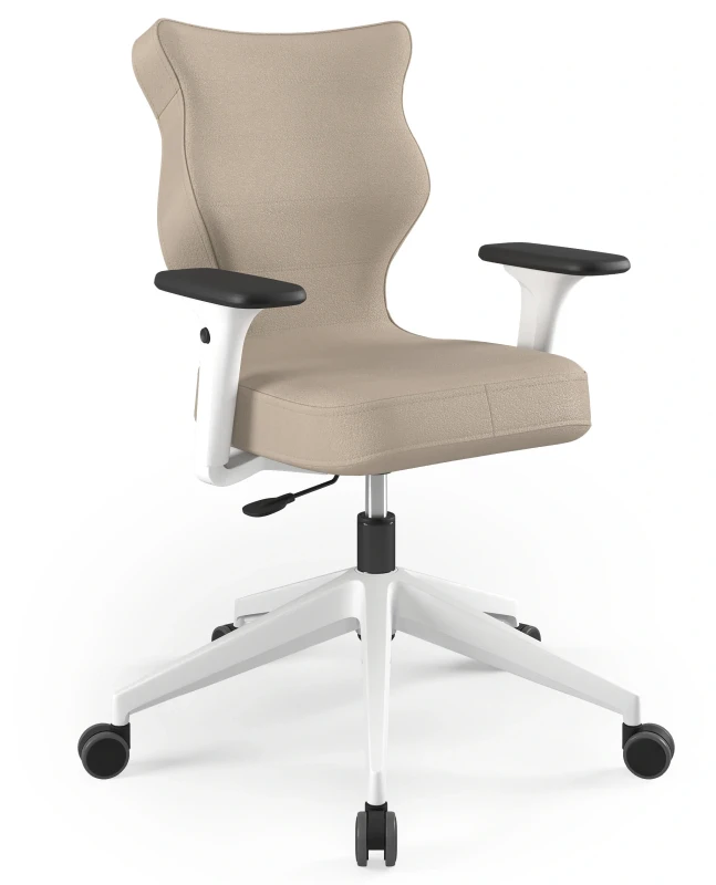 Krzesło biurowe obrotowe do biurka Nero wzrost 159-188 cm biała podstawa kółka - Vega 26