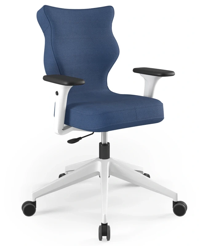 Krzesło biurowe obrotowe do biurka Nero wzrost 159-188 cm biała podstawa kółka - Solar 24