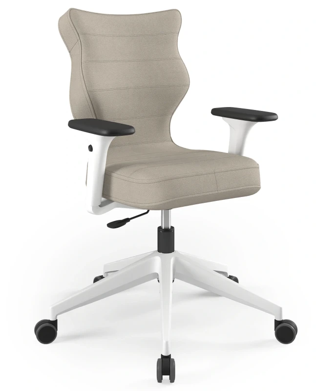 Krzesło biurowe obrotowe do biurka Nero wzrost 159-188 cm biała podstawa kółka - Solar 26