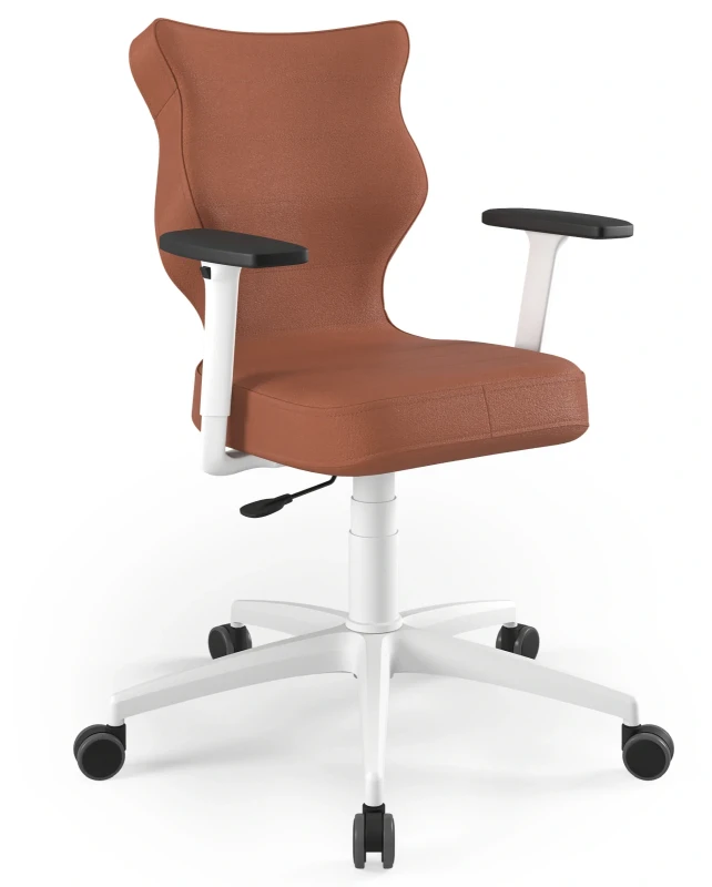 Krzesło biurowe obrotowe do biurka Perto wzrost 159-188 cm biała podstawa kółka - Vega 2