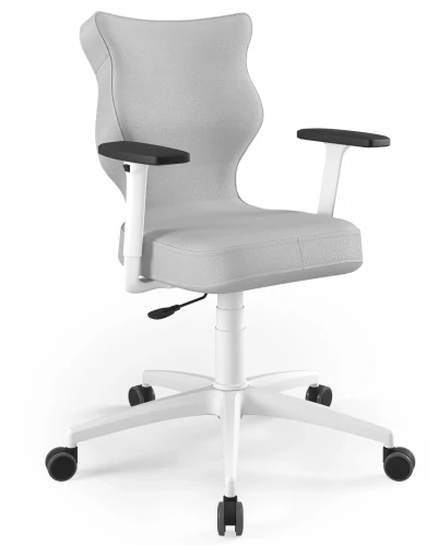 Krzesło biurowe obrotowe do biurka Perto wzrost 159-188 cm biała podstawa kółka