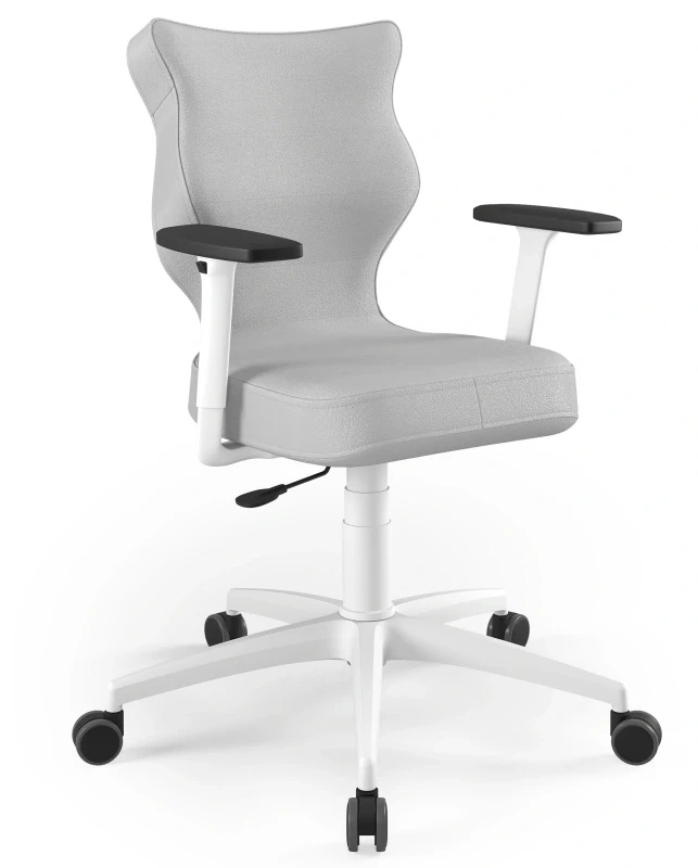 Krzesło biurowe obrotowe do biurka Perto wzrost 159-188 cm biała podstawa kółka - Vega 3