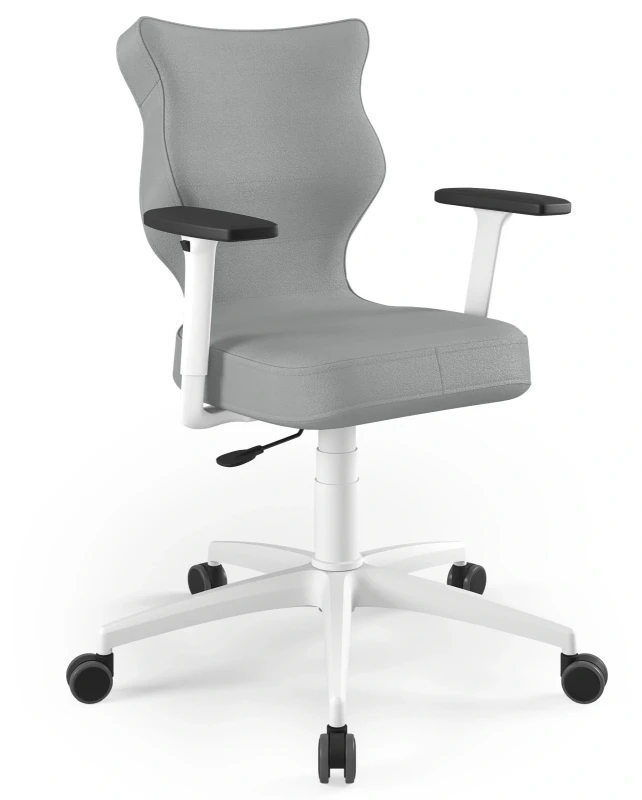 Krzesło biurowe obrotowe do biurka Perto wzrost 159-188 cm biała podstawa kółka - Vega 33