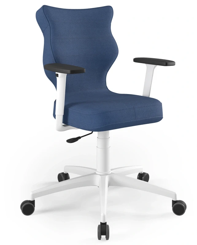 Krzesło biurowe obrotowe do biurka Perto wzrost 159-188 cm biała podstawa kółka - Solar 24